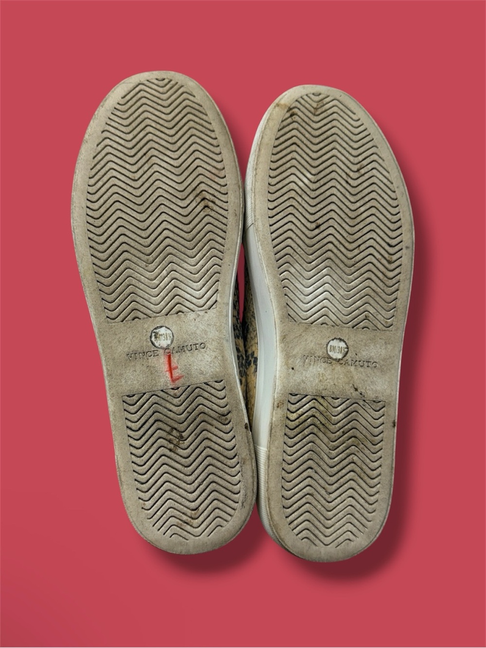 Vince Camuto Beige and Black Snake-Print Slip-On Sneakers - Picture 6 of 6